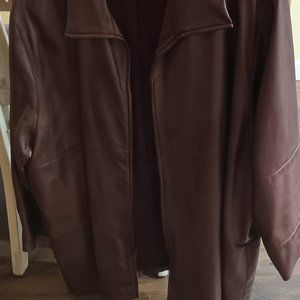 LEATHER COAT Metallic plum soft leather coat Size 3x